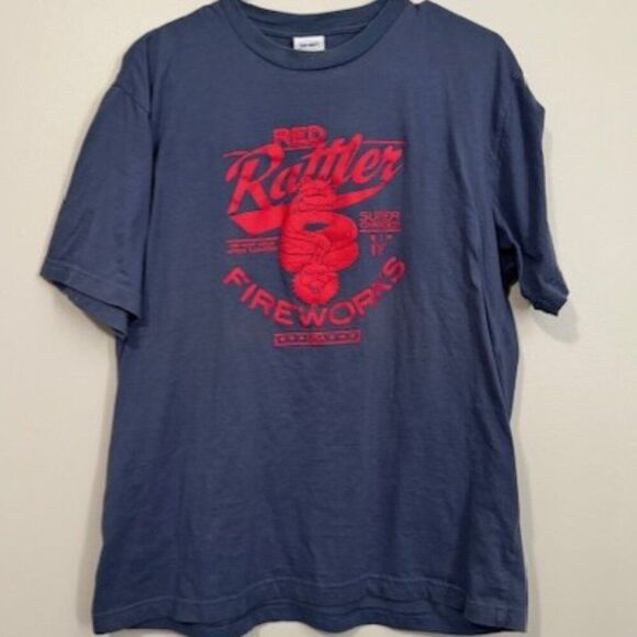 USED Men's Old Navy Red Rattler Short Sleeve T Shirt Color Blue Size Large - Picture 1 of 1